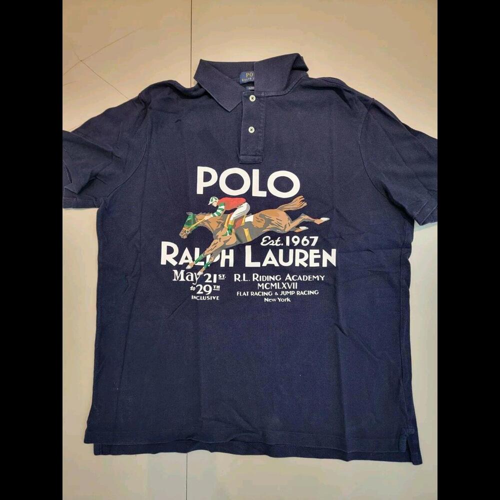 polo ralph lauren Equestrian graphic knit shirt Size LARGE